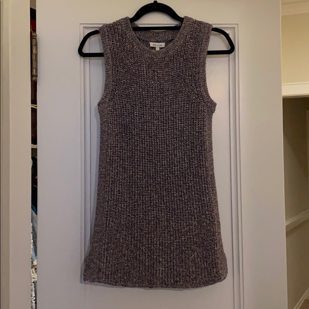Knit woven tank top sweater